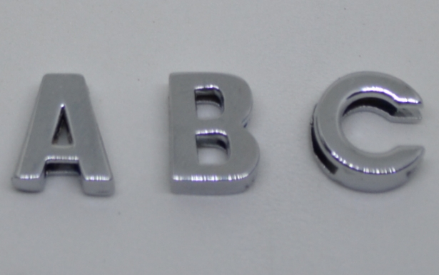 Chrom-Buchstaben ohne Strass 14 mm